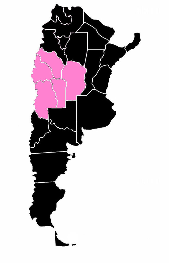 Carte centre de l'Argentine
